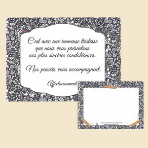 Carte message motif végétal "Sincères condoléances. Nos pensées vous accompagnent" | LA SERRE fleuriste | Livraison fleurs à Nantes