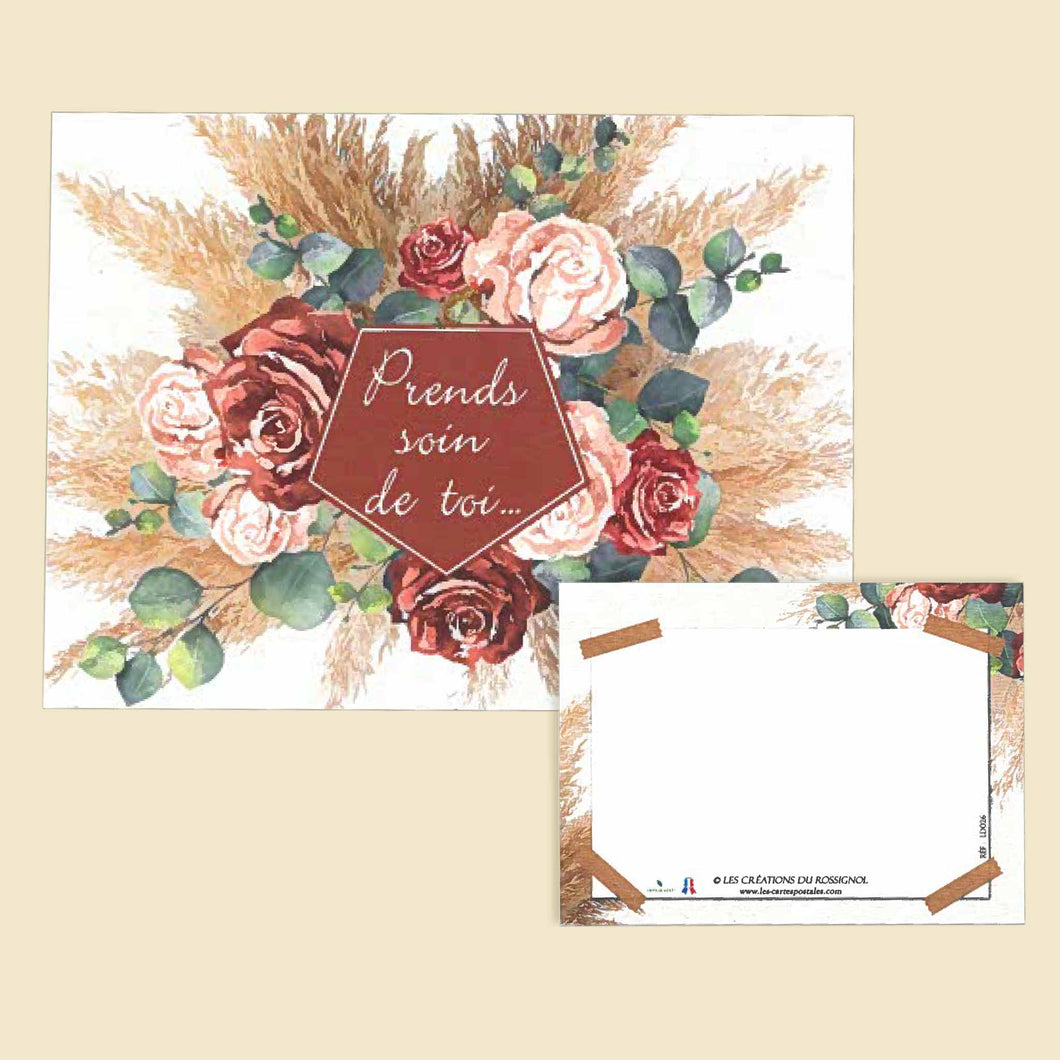 Carte message bouquet fleuri 