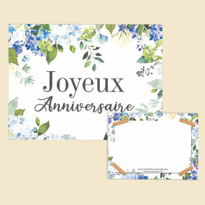 Carte message dessin végétal à l'aquarelle "Joyeux anniversaire" | LA SERRE fleuriste | Livraison fleurs à Nantes